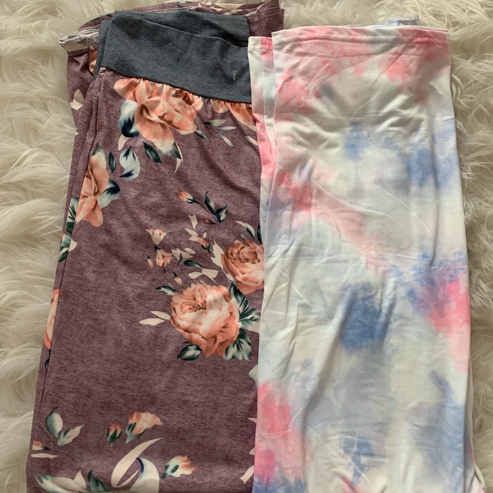 set of flare pajama pants